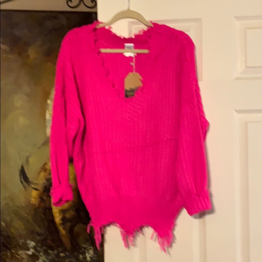 NWT Neon Pink Boutique Sweater Oversized